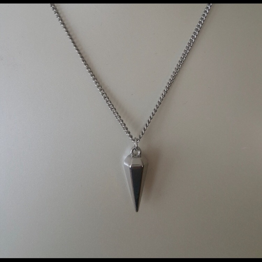 Pendant Necklace Silver Tone Pendulum Style Trendy Fashion Jewelry Eclectic Fun - Picture 3 of 5